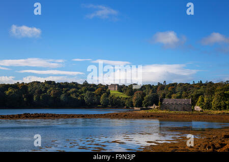 18e siècle lointain Castleward sur les rives du Strangford Lough, comté de Down, Irlande du Nord Banque D'Images