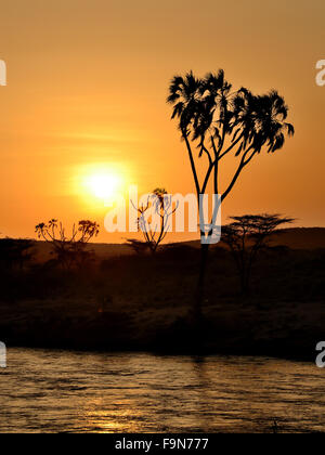 Coucher du soleil à Samburu National Reserve Banque D'Images