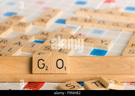 Scrabble - GO Banque D'Images