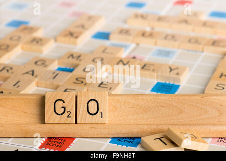 Scrabble - GO Banque D'Images