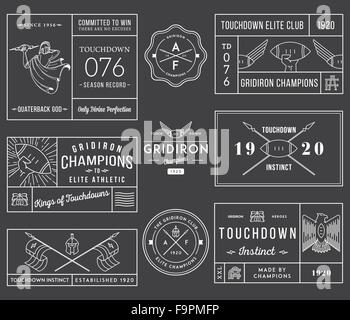 Vector American footballl insignes et écussons Illustration de Vecteur