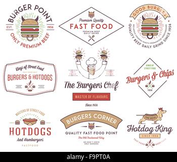 Fast food Vector badges et des icônes pour toute utilisation Illustration de Vecteur