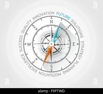 Vector compass sur le marketing et la vie Illustration de Vecteur