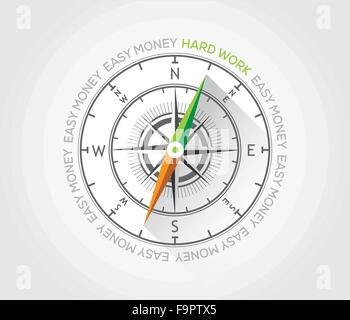 Vector compass sur le marketing et la vie Illustration de Vecteur