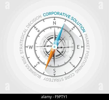Vector compass sur le marketing et la vie Illustration de Vecteur