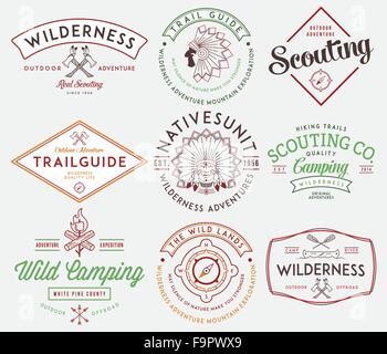 Le Scoutisme et les étiquettes badges vecteur pour toute utilisation Illustration de Vecteur