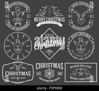 Vector badges et étiquettes de noël pour toute utilisation Illustration de Vecteur