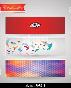 Abstract Vector set d'en-tête de l'usage Illustration de Vecteur
