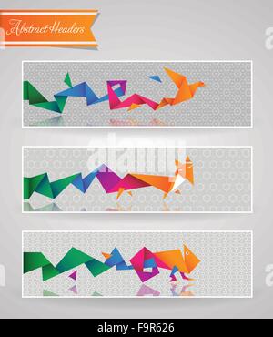 Abstract Vector set d'en-tête de l'usage Illustration de Vecteur
