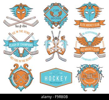 Vector badges de Hockey sur glace de l'usage Illustration de Vecteur