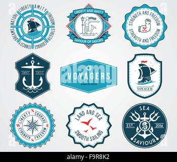 Mer vecteur des insignes pour toute utilisation Illustration de Vecteur