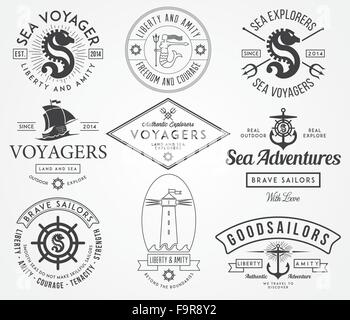 Mer vecteur des insignes pour toute utilisation Illustration de Vecteur