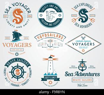 Mer vecteur des insignes pour toute utilisation Illustration de Vecteur