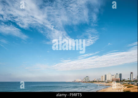 Israël, Tel Aviv, paysage urbain comme vu de Jaffa Banque D'Images
