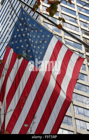 Drapeau des États-Unis. La ville de New York. Banque D'Images