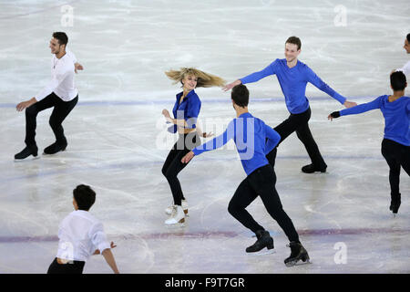 Soirée de gala de patinage artistique. L'équipe française. Saint-Gervais les bains. La France. Banque D'Images