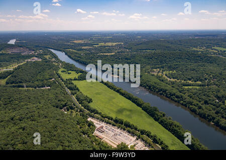 Vue aérienne, au fleuve Delaware, New York & New Jersey USA Banque D'Images