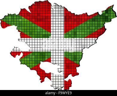 Carte avec à l'intérieur du drapeau Basque Illustration de Vecteur