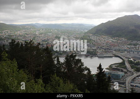 Vue depuis le mont Floyen de Bergen en Norvège Banque D'Images