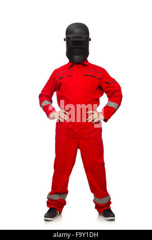 Soudeur drôle isolated on white Banque D'Images