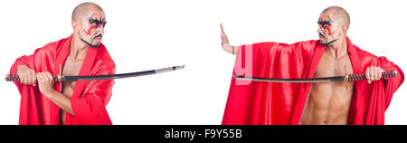 L'homme à l'épée isolated on white Banque D'Images