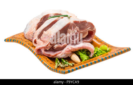 Agneau cru aux asperges Banque D'Images