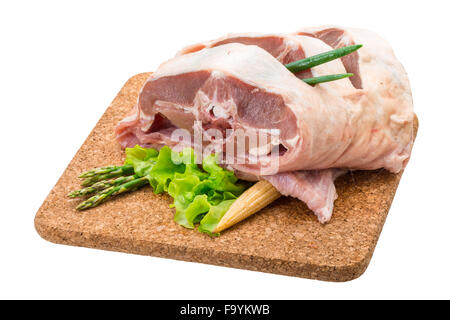 Agneau cru aux asperges Banque D'Images