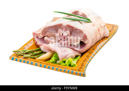 Agneau cru aux asperges Banque D'Images