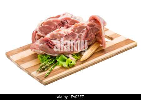 Agneau cru aux asperges Banque D'Images