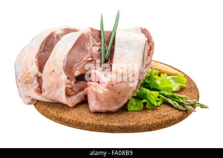 Agneau cru aux asperges Banque D'Images