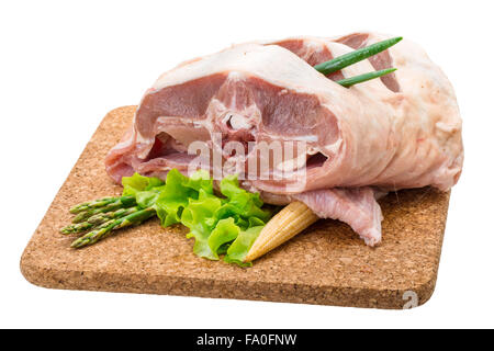 Agneau cru aux asperges Banque D'Images