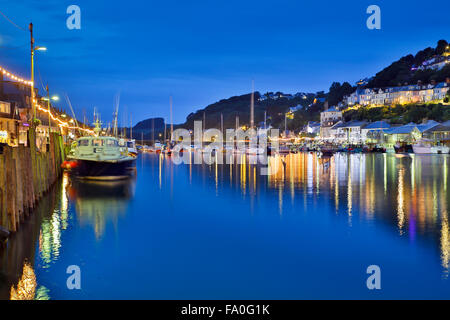 Nuit à Looe, Cornwall, UK Banque D'Images