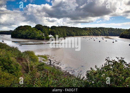 Malpas ; vue sur la rivière Fal ; Truro, Cornwall, UK Banque D'Images