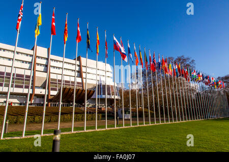 La construction du Conseil de l'Europe, Strasbourg, Alsace, France Banque D'Images