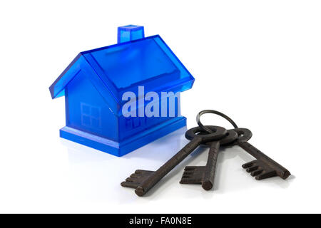 Chambre avec des clés isolé sur fond blanc Banque D'Images