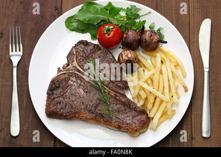 T-bone steak steak d'aloyau,,bistecca alla fiorentina Banque D'Images