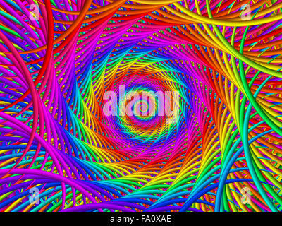 Texture de fond en spirale Arc-en-ciel psychédélique Banque D'Images