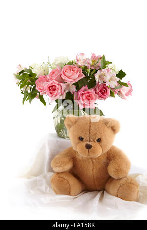 Bouquet et ours Banque D'Images