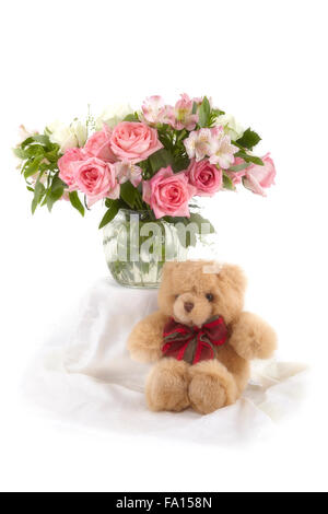 Bouquet et ours Banque D'Images