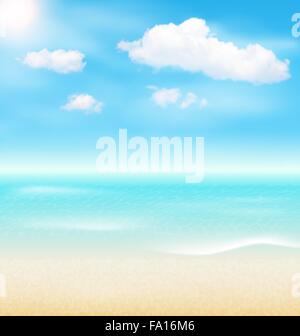 Bord de plage de la mer de nuages. Locations de vacances d'été Illustration de Vecteur