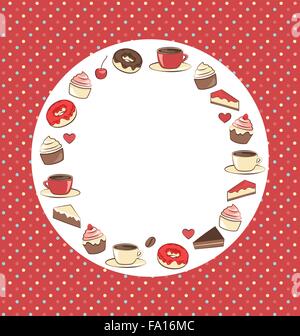 Cercle des bonbons sur châssis en points rouges Illustration de Vecteur