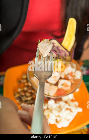 Ceviche de poisson délicieux, typique de la plaque de l'Equateur Banque D'Images