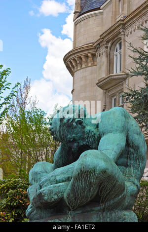 La statue de saint Jérôme prêtre à l'ambassade de Croatie. Banque D'Images