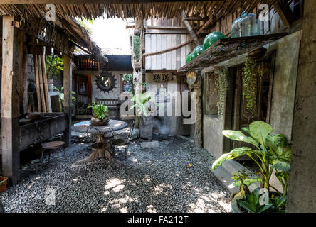 Cour intérieure d'Yap-Sandiego maison ancestrale Parian District de Cebu a dit d'être l'une des plus anciennes maisons de Philippines. Banque D'Images