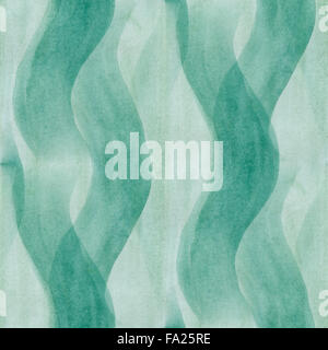 Abstract art vert rayures bande transparente fond d'aquarelle Banque D'Images