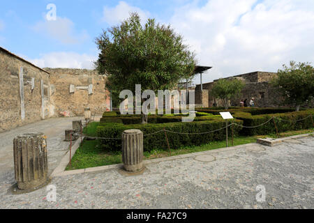 Maison du Faune, Pompéi, la ville romaine enfouie dans la lave près de Naples ville, Liste du patrimoine mondial de l'UNESCO 1997, région de Campanie Banque D'Images