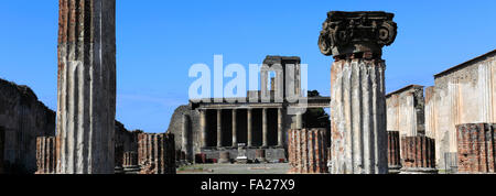 La basilique salon, forum de Pompéi, la ville romaine enfouie dans la lave près de Naples ville, Liste du patrimoine mondial de l'UNESCO 1997, Berne. Banque D'Images