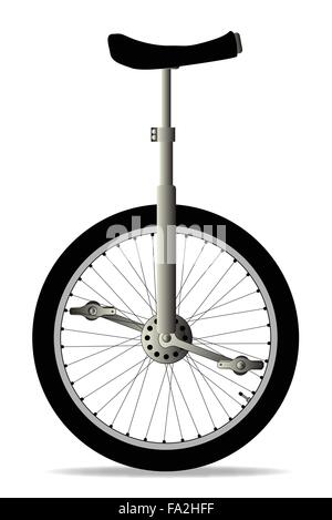 Un monocycle isolé sur fond blanc Illustration de Vecteur
