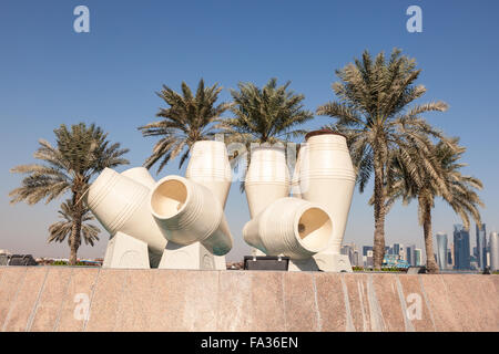 Pot d'eau Fontaine à Doha, Qatar Banque D'Images