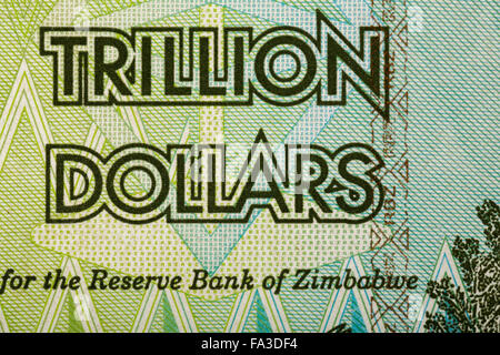 Macro de Zimbabwe vingt milliards de dollars euros. Maintenant nulle monnaie. Concept d'inflation Banque D'Images